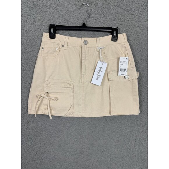 Indigo Rein Dresses & Skirts - Indigo Rein Juniors' Women's Cargo Mini Skirt Taupe (Cream) Medium New With Tags